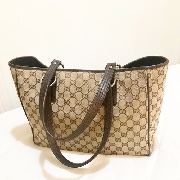 Gucci Handbags - Gucci Canvas and Leather Tote